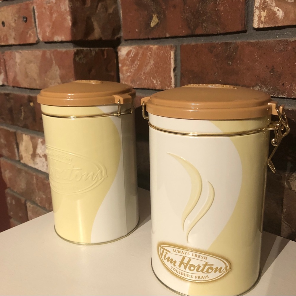 Tim Hortons-Set of 2 limited edition Tim coffee tins